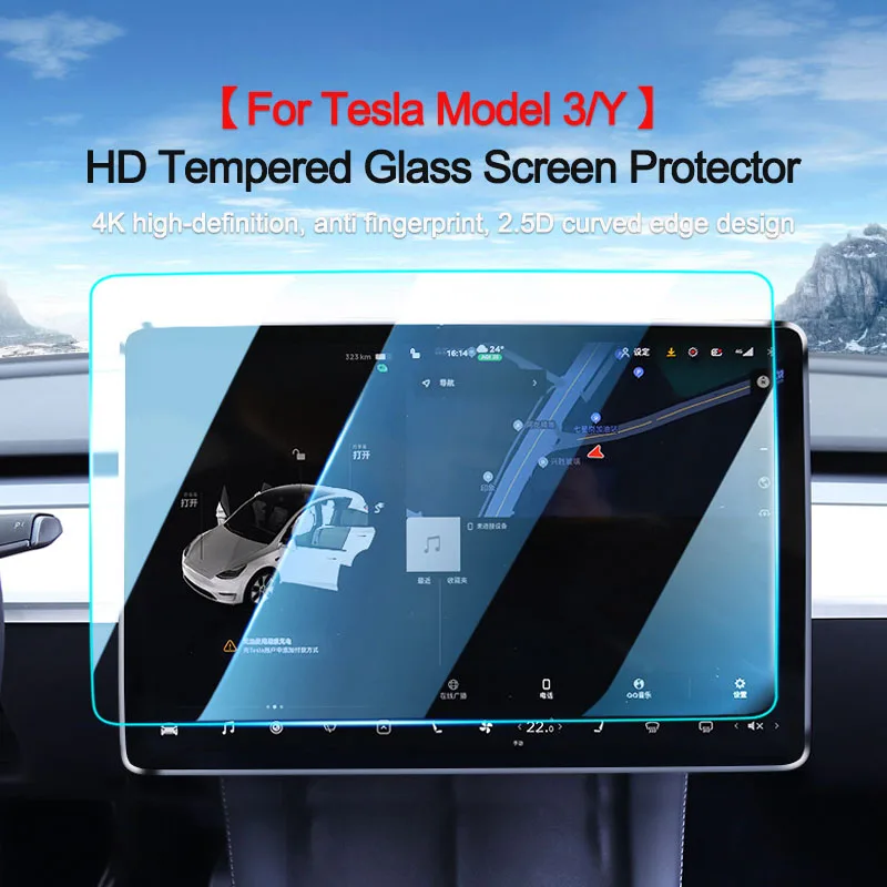 4K de Vidro Temperado de Protetor de Tela Para Tesla Modo de Y Modelo 3, Console Central do Filme Protetor da Tela Para o modelo y 2023 acessórios