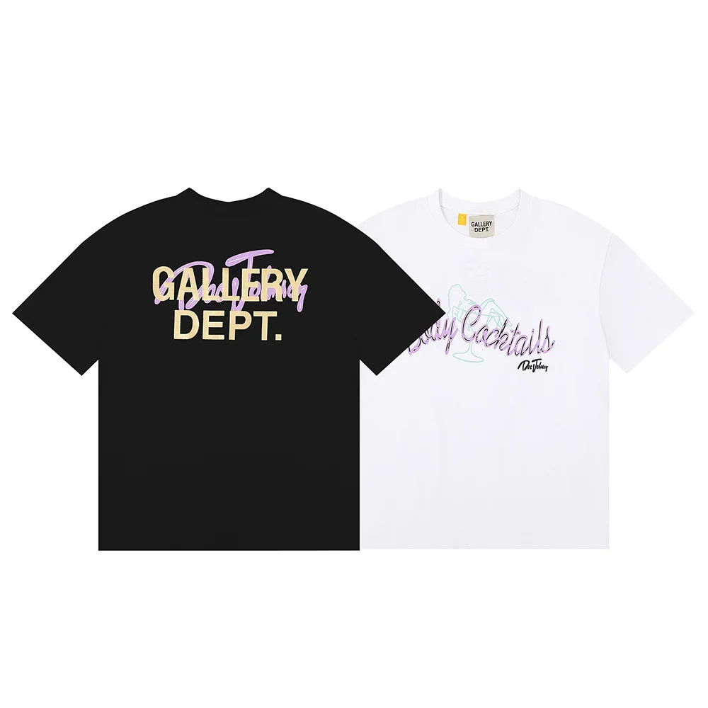 GALLERYS DEPARTAMENTO de Verão de moda de nova T-shirt masculina de hip-hop de rua de algodão de manga curta sportswear casual carta manga curta