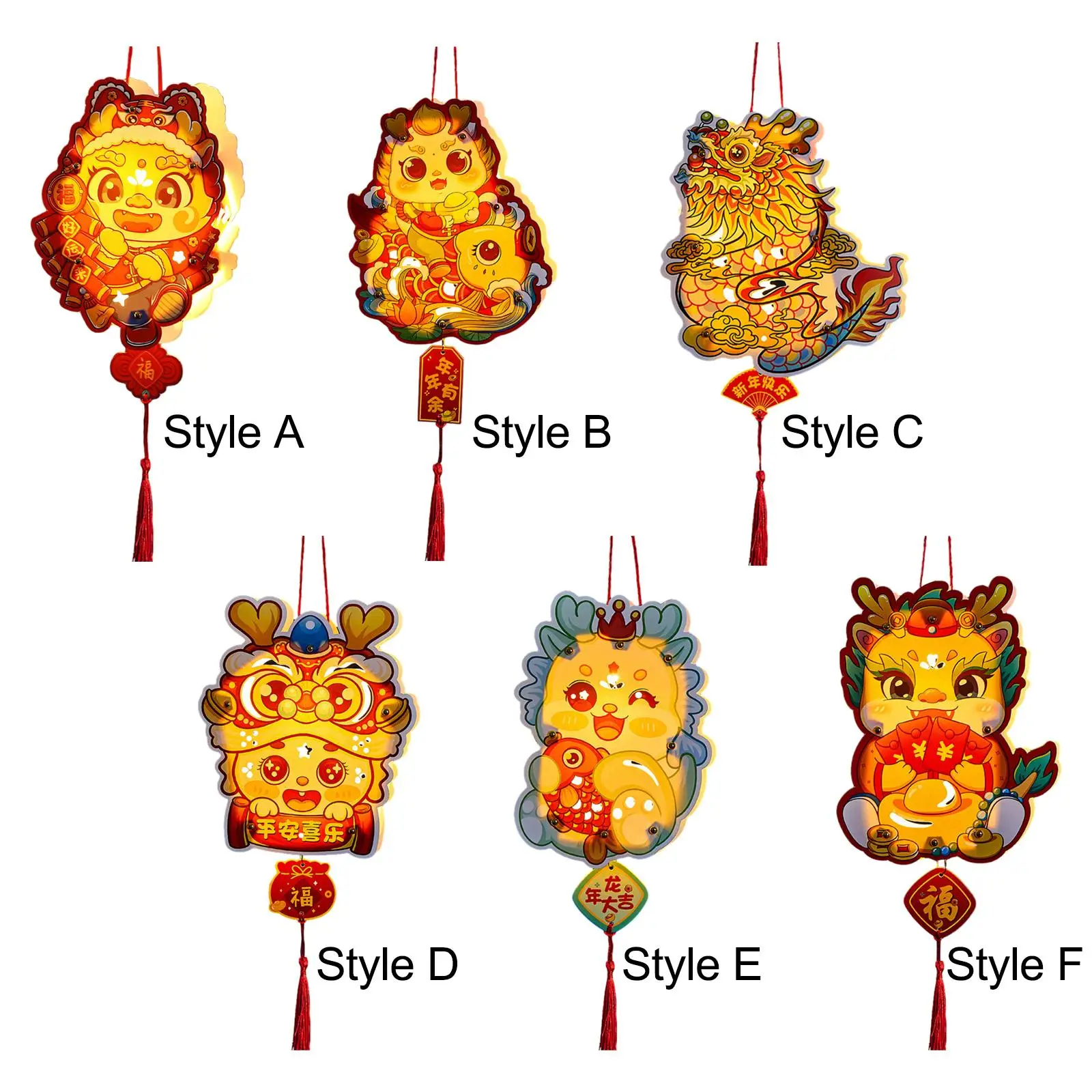 O Ano Novo chinês Lanterna de Artesanato dos desenhos animados de Suprimentos Prop Festival da Primavera Lanterna DIY para a Casa de Festa do Feriado do Ano Novo Lunar Aniversário