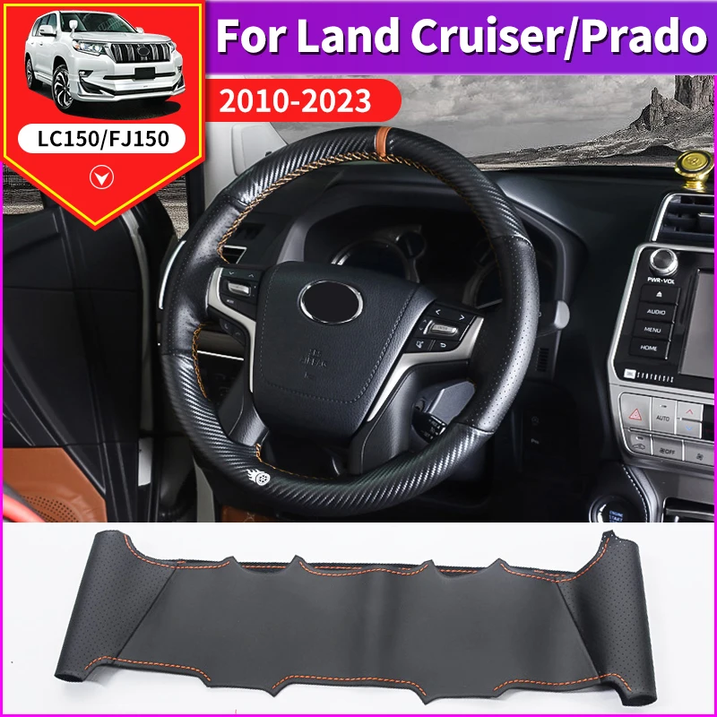 Para 2018-2021 Toyota Land Cruiser Prado 150 DIY Cobertura de Volante de couro de Couro Interior Modificação Acessórios LC150