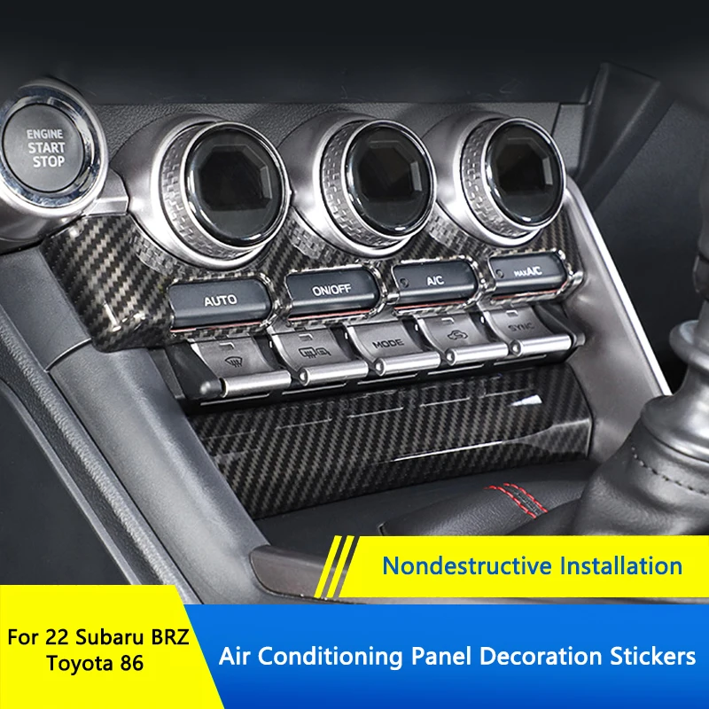 QHCP Interior do Carro ABS com Fibra de Carbono de Padrão Decorativo Engrenagem Dianteira Pequenas Guarnições de Elevador de vidro Tampa do Painel Para Subaru BRZ Toyota 86 22