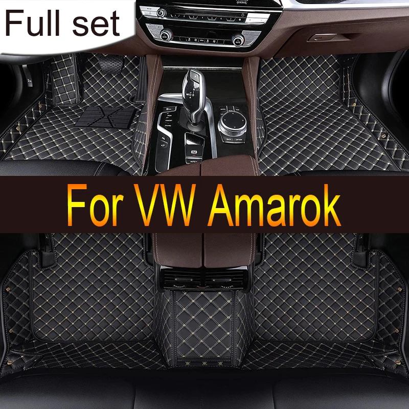 Tapetes de carro da Volkswagen VW Amarok 2010~2022 em Carpete Tapete de Auto Peças de Interior de Almofada de Tapete de Couro de Luxo Tapete Conjunto Completo de Acessórios para carros