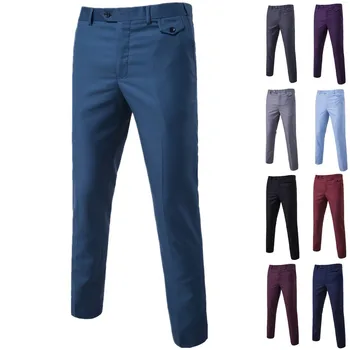 Calças Chino Formal, Casual de Golfe Calça para Homens de Negócios do Escritório Calças 2023 Nova Moda Cores Sólidas Homens Vestuário