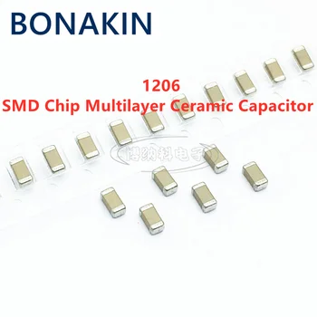 50PCS 1206 150PF 50V 100V-250V 500V, 1000V 2.000 V ±10% 151K X7R SMD Chip Capacitor Cerâmico Multilayer