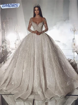 Encantador Strapless Vestido De Noiva De 2024 Elegante Frisado Vestido De Baile De Luxo Sem Mangas Até O Chão Vestido De Noiva Comprimento Vestidos De Noiva