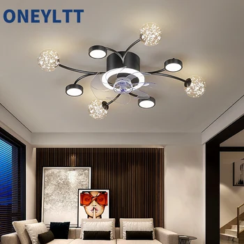 Masson 110V LED invisível fã de luz, luz de teto do quarto, restaurante Macaron Nórdicos minimalista saída de luz