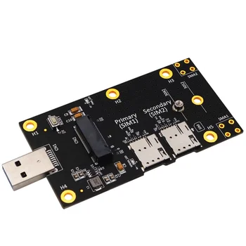 M. 2 Para USB 3.0, Placa de NGFF Chave B Placa Riser LTE 4G 5G Para USB3.0, Com Duplo Nano SIM Antena Para EM06-E EM7455 EM12-G RM520N RM530N