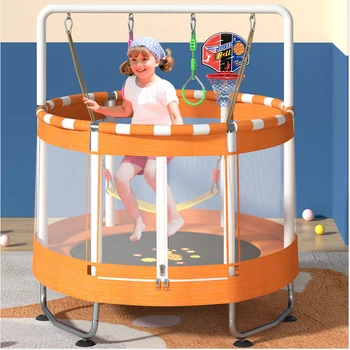 Diâmetro de 1,5 m de Trampolim Conjunto com Protetor PE Líquido Equipado para a Criança Interior Trampolim Cama de Ginástica Fitness Ferramentas de Treinamento