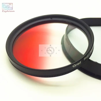 Gradiente de Cor Vermelha Filtro de Lentes para Canon Nikon Lentes de Câmera Gradual Graduado 37 40.5 46 49 52 55 58 62 67 72 77 mm 52mm 58mm