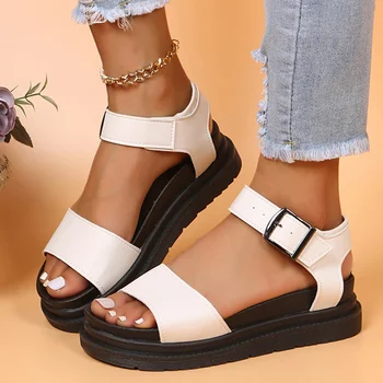 Mulheres Sandálias Clássicos De Verão, Sandálias Das Mulheres 2023 Mulher Elegante Sapatos De Salto Baixo Sandálias De Senhoras Sapatos Calçados De Verão