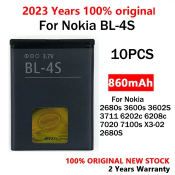 10PCS BL 4S BL-4S BL4S 860mAh Bateria Para Nokia 1006 2680s 3600s 3602S 6202C 6208c 7020 7100s 7610 X3-02 Baterias 3710f