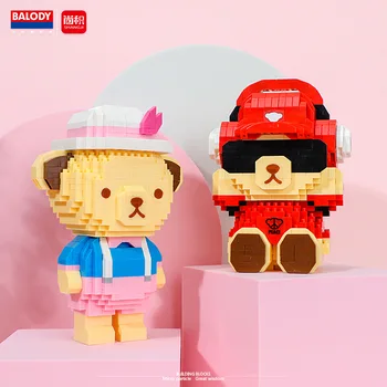 Balody 732pcs+ Moda Urso Micro Blocos de Construção Coleção de Pelúcia Cartoon Diamond Mini Tijolos Figuras de Brinquedos Para Crianças