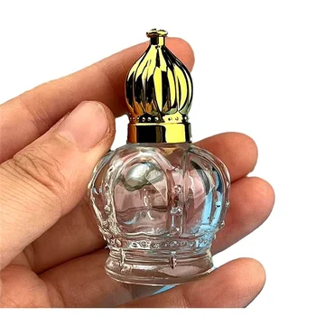 15ml Coroa Vintage Frasco de Perfume Vazio de Vidro de Óleo Essencial de Rolos de Garrafa de Cosméticos Distribuidor Líquido Rolar Garrafa de Frascos de amostras
