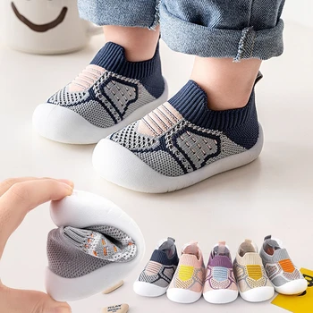 Malha respirável Sapatos de Bebê Primavera, Outono Recém-nascido Criança Calçados de Bebê Menina de Meias de Bebê Sapatos Macios Inferior antiderrapante Sapatos de Menino Bebê