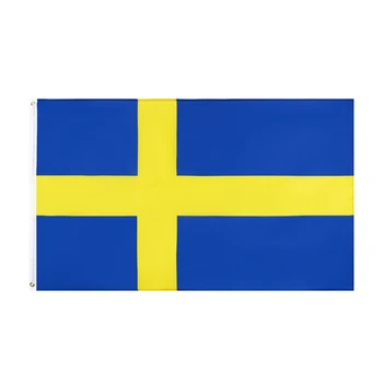 3x5ft Estoque sueco SE Azul Amarelo Cruz Suécia Bandeira