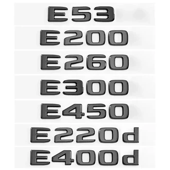 Adequado forMercedes Benz E43E260 traseira etiqueta logotipo E300d 220dE450dE63S4MATIC Tronco logotipo ABS banhado a prata brilhante preto modificado
