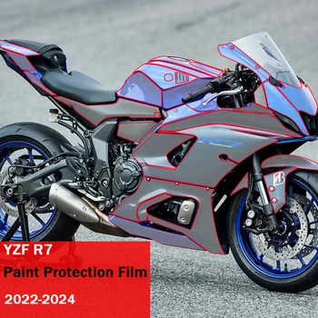 R7 pára-brisas da Motocicleta Protetor de TPU se Encaixa Para YAMAHA YZF R7 Pintura Filme de Proteção de Carenagem de Proteção de Pintura Completa Kit 2022-