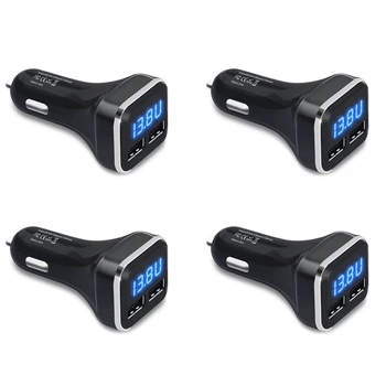 4X Carregador de Carro Volts Medidor de Bateria de Carro Monitor LED de Tensão e Amplificadores de Exibição, Para Iphone, 11 / Xs ,Galaxy S20 / S10