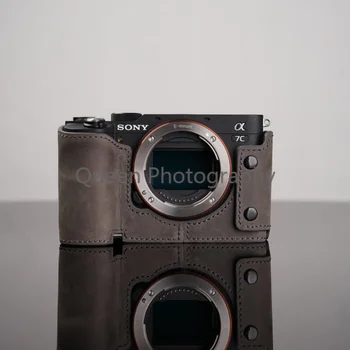 Para Sony A7C Câmera Artesanal de Couro Genuíno cobre Acessórios 카메라 가방 рюкзак Bolsa شنطة كاميرا Mochilas Saco Benro 고프로